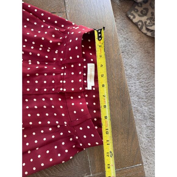 Zimmerman Polka Dot Wide Leg Pants in Maroon Size 0 - Picture 9 of 11